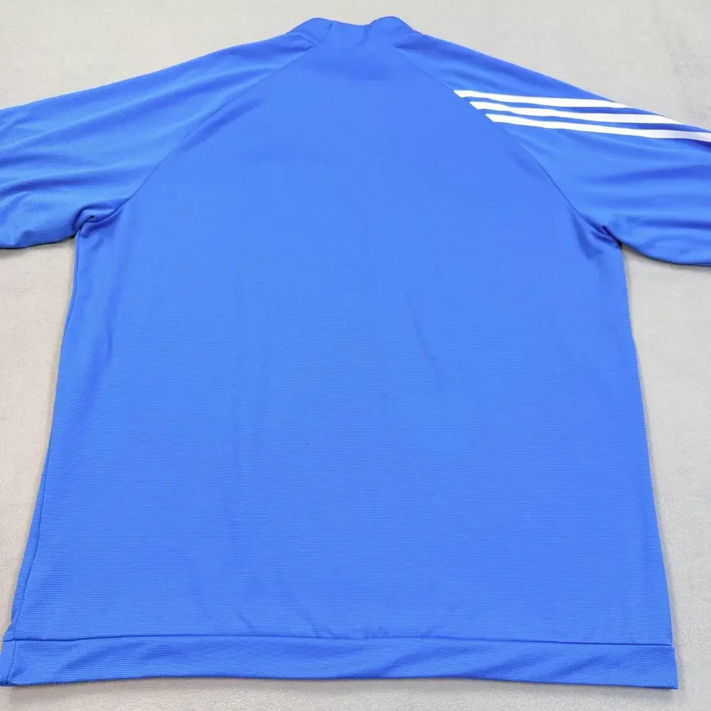 Adidas Golf Pullover Mens XL Blue Quarter Zip Riverglen Logo Performance Top